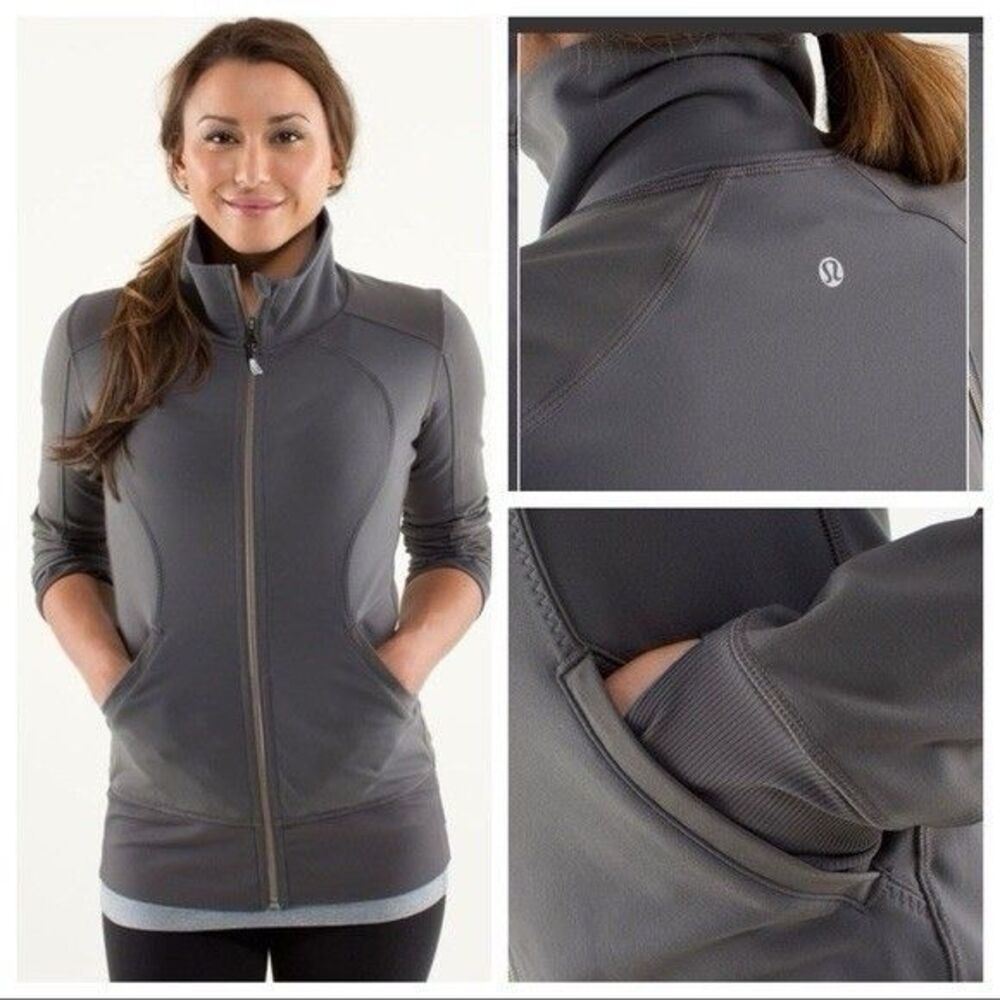 Lululemon Women's Gray Contempo Zip Up Long Sleeve Jacket - 10 Thumbholes